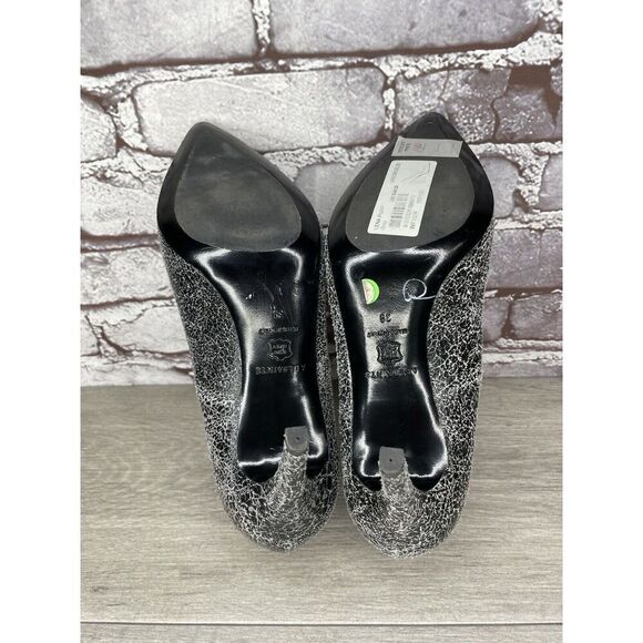 AllSaints Grey Leather Lena Pumps Stiletto Pointed Heels Women’s Sz 39EU/8.5M US - Picture 12 of 16